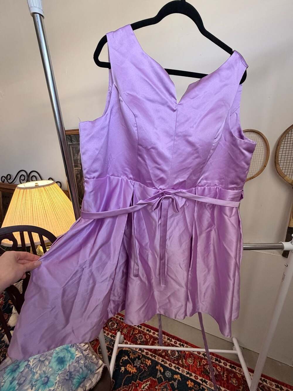 Lilac Lavender Purple Satin Corset Mini Flare Dress Whimsygoth Prom Halloween